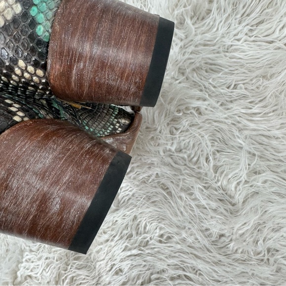 Allens Brand - Dixie Python - Almond Toe - Natural & Turquoise Women’s Size 8 - Picture 7 of 12